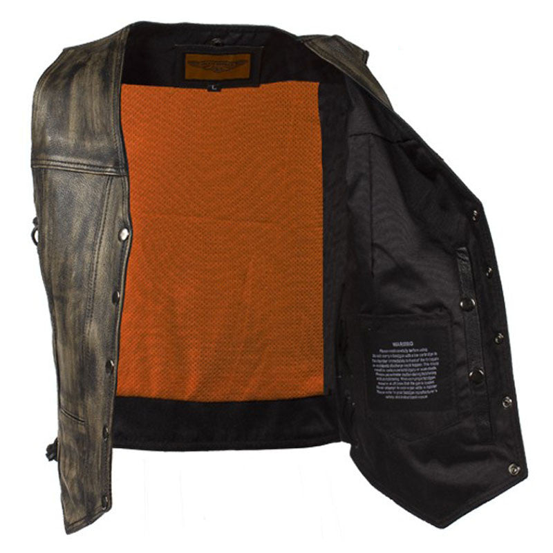 Women's Biker Vest - The Sovereign (Dark Distressed Brown)