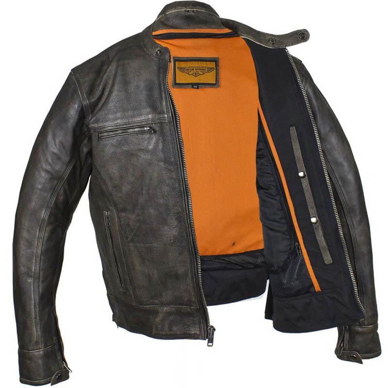 Biker Jacket - Racer Jacket - Distressed Dark Brown