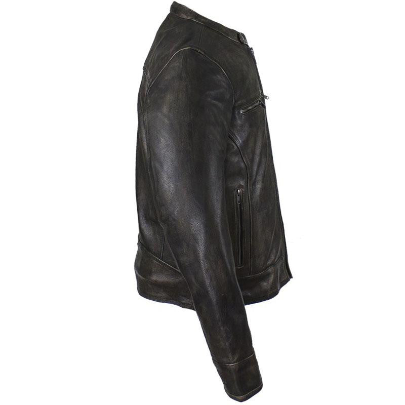 Biker Jacket - Racer Jacket - Distressed Dark Brown