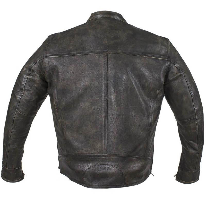 Biker Jacket - Racer Jacket - Distressed Dark Brown