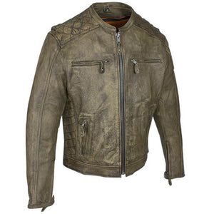 Biker Jacket - Racer Jacket - Distressed Light Brown