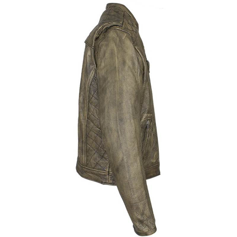 Biker Jacket - Racer Jacket - Distressed Light Brown