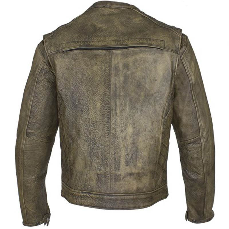 Biker Jacket - Racer Jacket - Distressed Light Brown