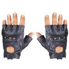 Leather Fingerless Gloves - Black