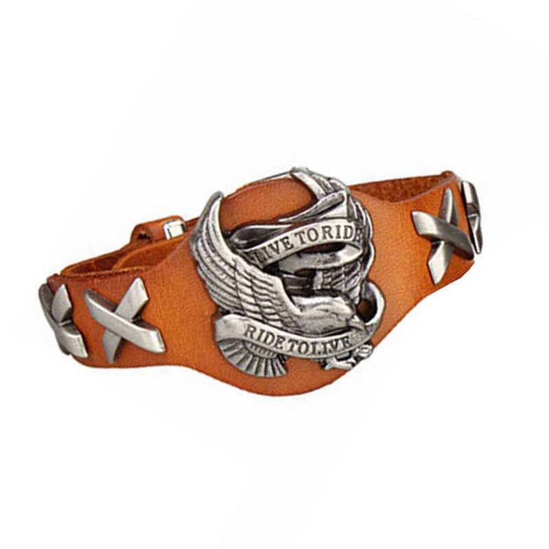 Bracelet - Ride To Live, Live To Ride Genuine Leather Bracelet