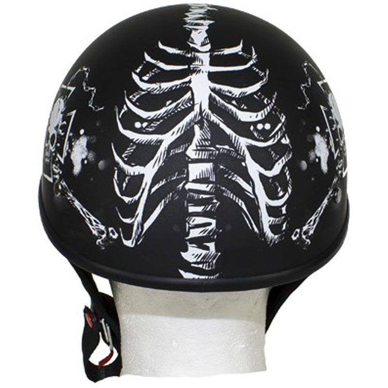Helmet - Lo-Profile Horned White Skulls Helmet