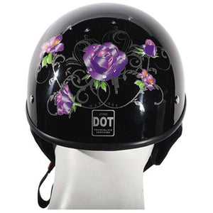 Helmet - Lo-Profile Purple Rose Helmet - Shiny