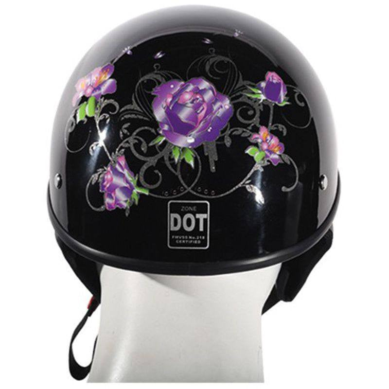 Helmet - Lo-Profile Purple Rose Helmet - Shiny