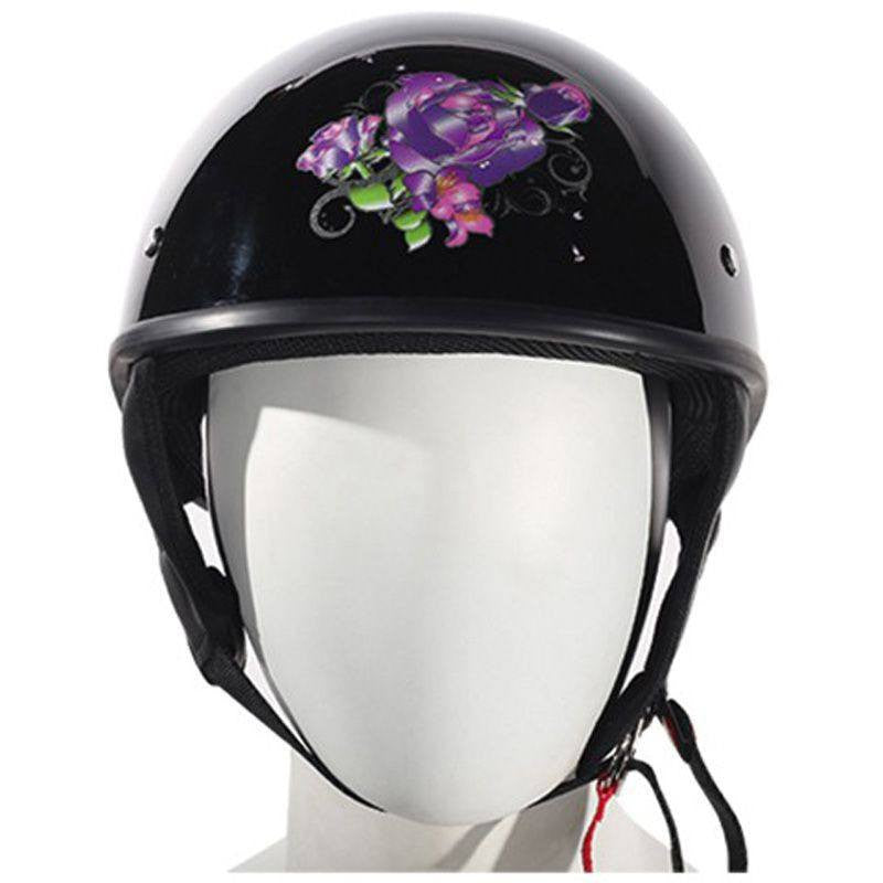 Helmet - Lo-Profile Purple Rose Helmet - Shiny