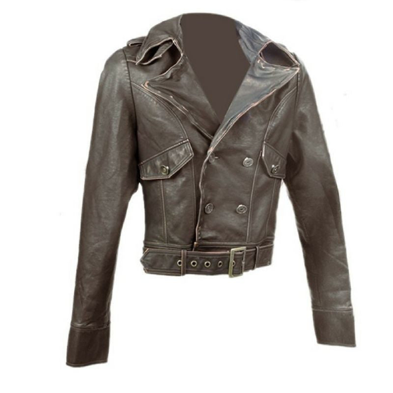 Biker Jacket - Women's Brown Cafe Racer Jacket