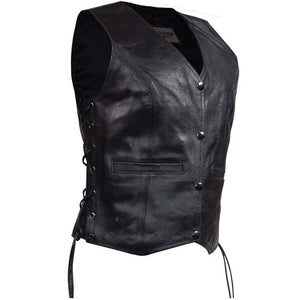 Women Leather Vest - Lady Rider Vest 